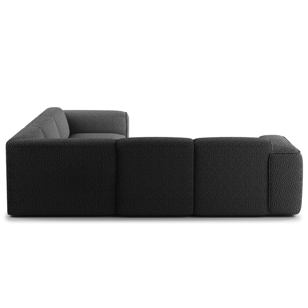 ECKSOFA mit Rundecke - Anthrazit/Schwarz, Kunststoff/Textil (325/260cm) - home24