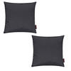 KISSENHÜLLE 2er Set Fino uni 50/50 cm - Anthrazit, Textil (50/50cm) - Magma Heimtexx