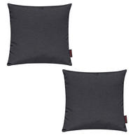 KISSENHÜLLE 2er Set Fino uni 50/50 cm - Anthrazit, Textil (50/50cm) - Magma Heimtexx