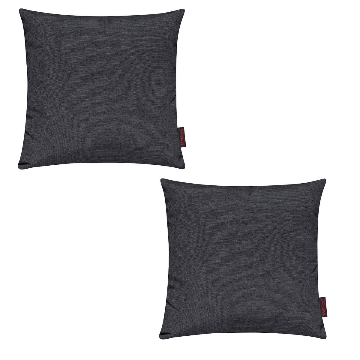 KISSENHÜLLE 2er Set Fino uni 50/50 cm - Anthrazit, Textil (50/50cm) - Magma Heimtexx