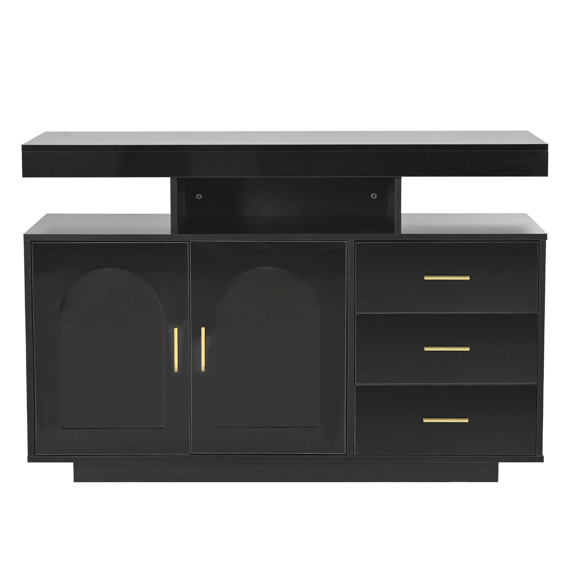 SIDEBOARD Schwarz 120/40/80 cm - Schwarz, Holzwerkstoff (120/80/40cm) - PANGIVO