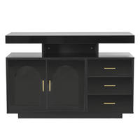 SIDEBOARD Schwarz 120/40/80 cm - Schwarz, Holzwerkstoff (120/80/40cm) - PANGIVO