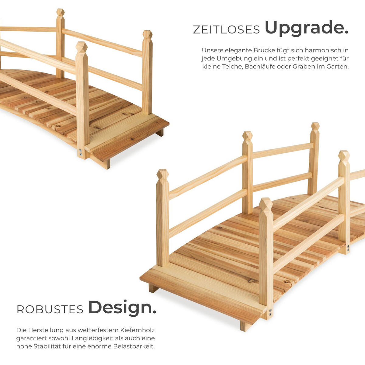 GARTENBRÜCKE Cantara, 137 x 58 x 58 cm, braun - Braun, Holz (137/58/58cm) - tectake