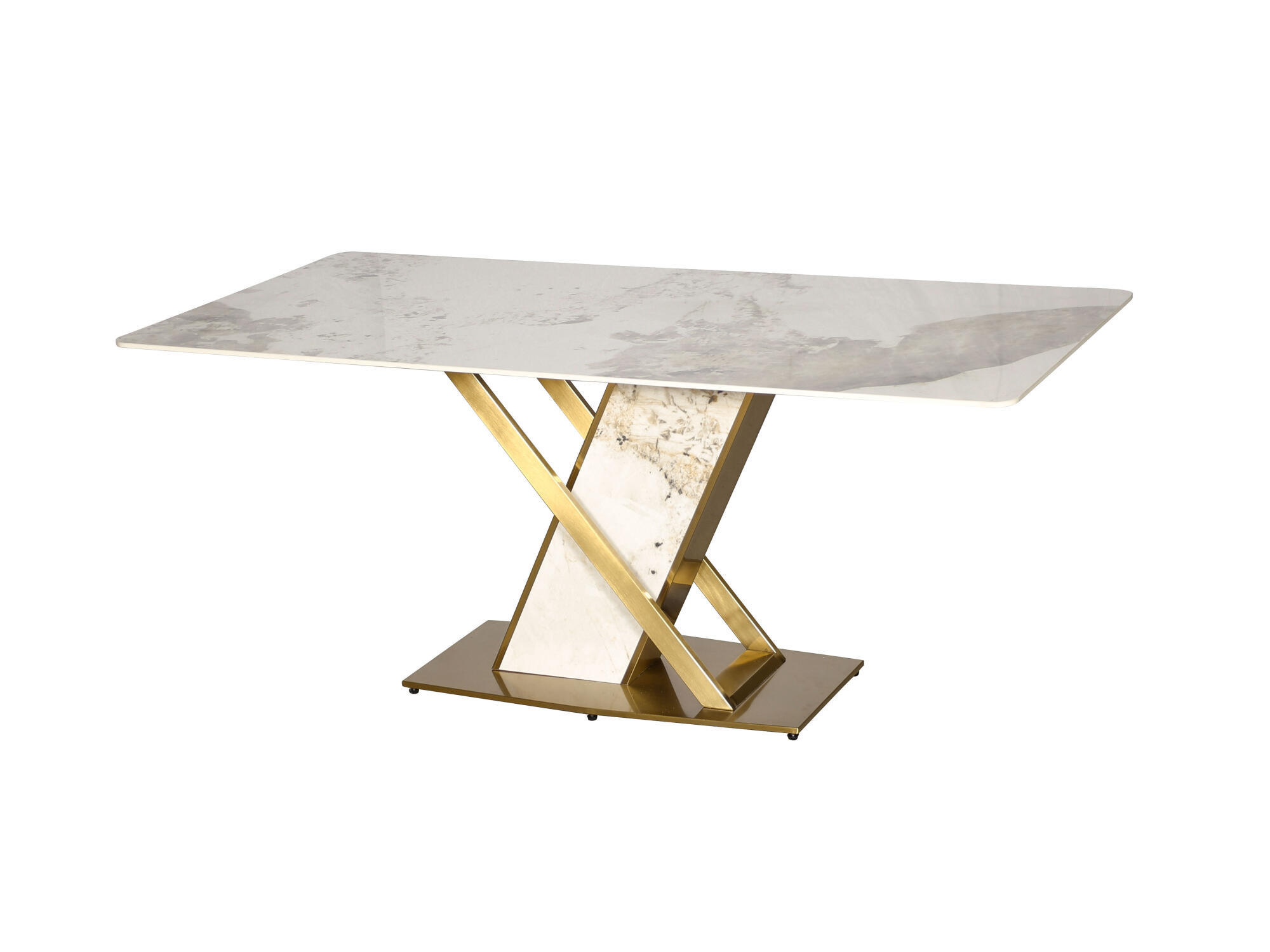 ESSTISCH MODIG Weiß 180x90x75 cm - Weiß, Stein (90/180/75cm) - FURNLUX