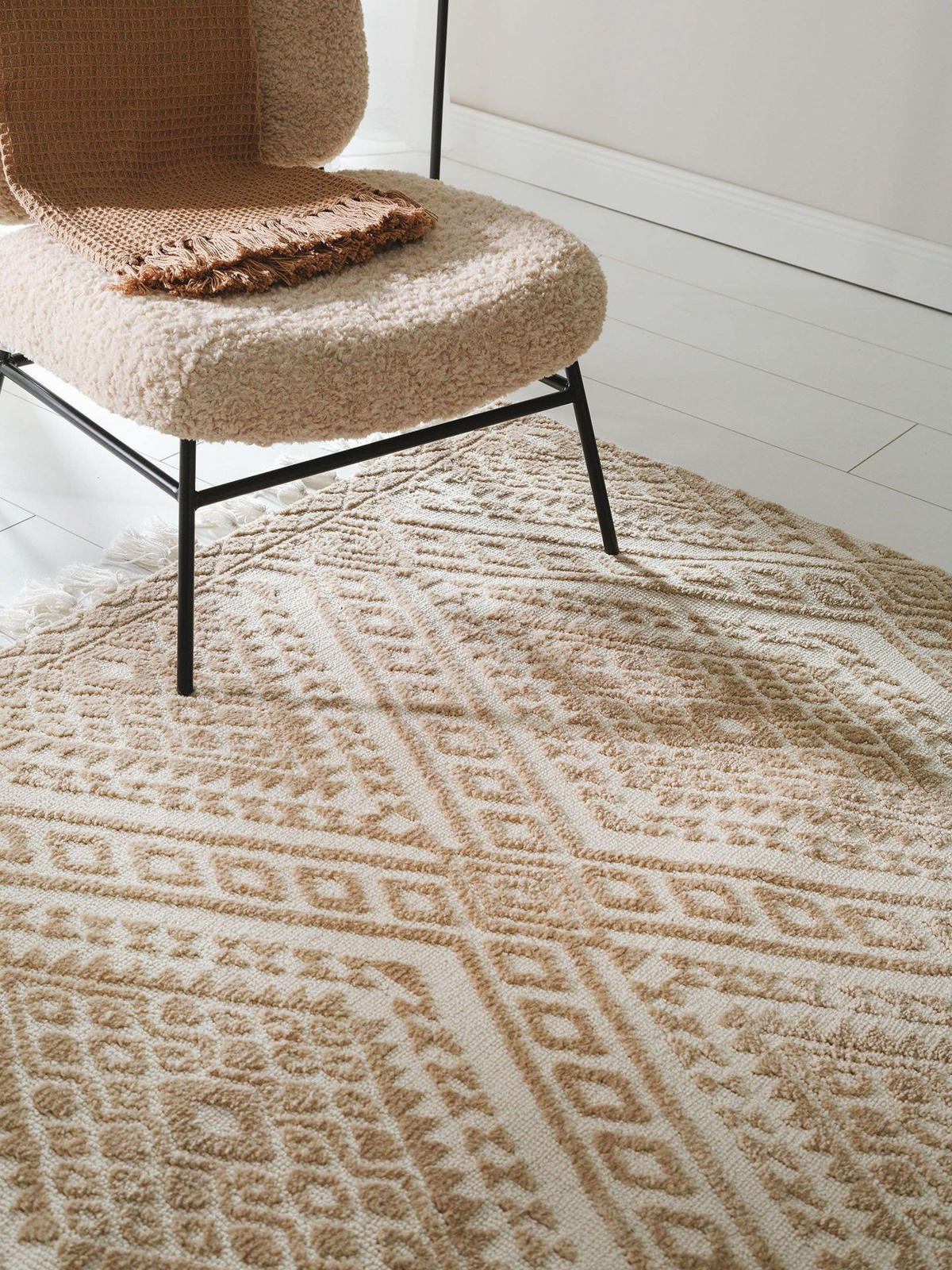 TEPPICH Elias Beige 120x170 cm - Beige, Textil (120/1cm) - KUNSTLOFT