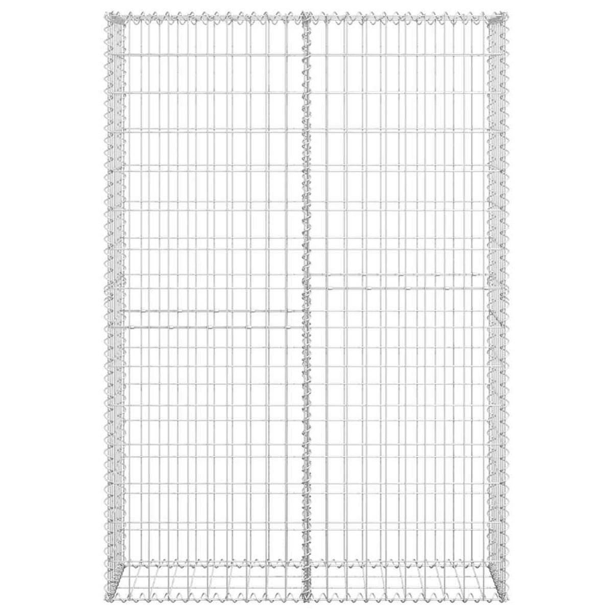 GABIONENSÄULE Steinsäule MISA aus Stahl | 150x100x30cm | Steinkorb Gabionengitter - Silberfarben, Metall (150/30/100cm) - DELUKE