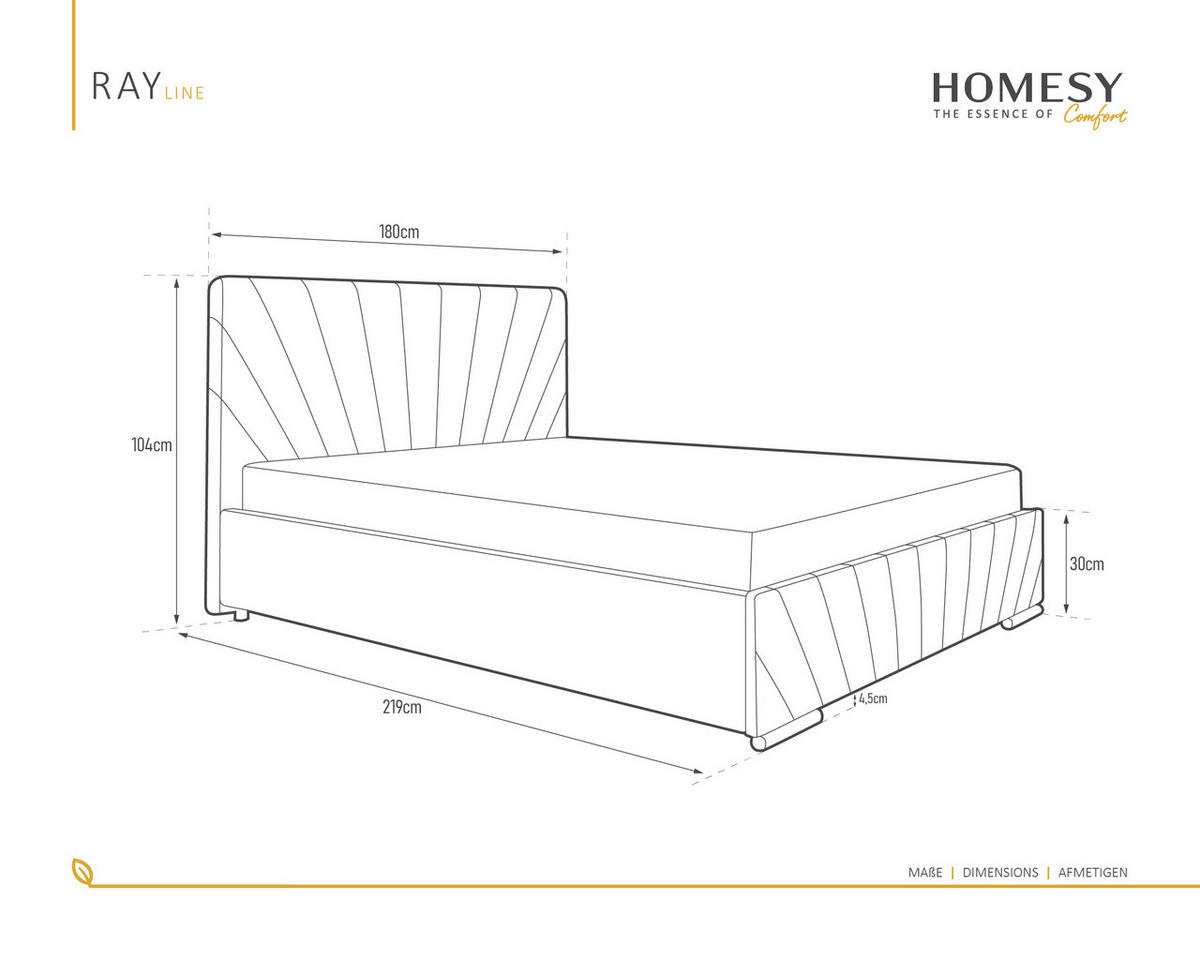 POLSTERBETT Ray 160 x 200 cm mit Bettkasten und Lattenrost Taschenfederkernmatratze 19cm- rot - Rot, Holz (160/200cm) - Homesy