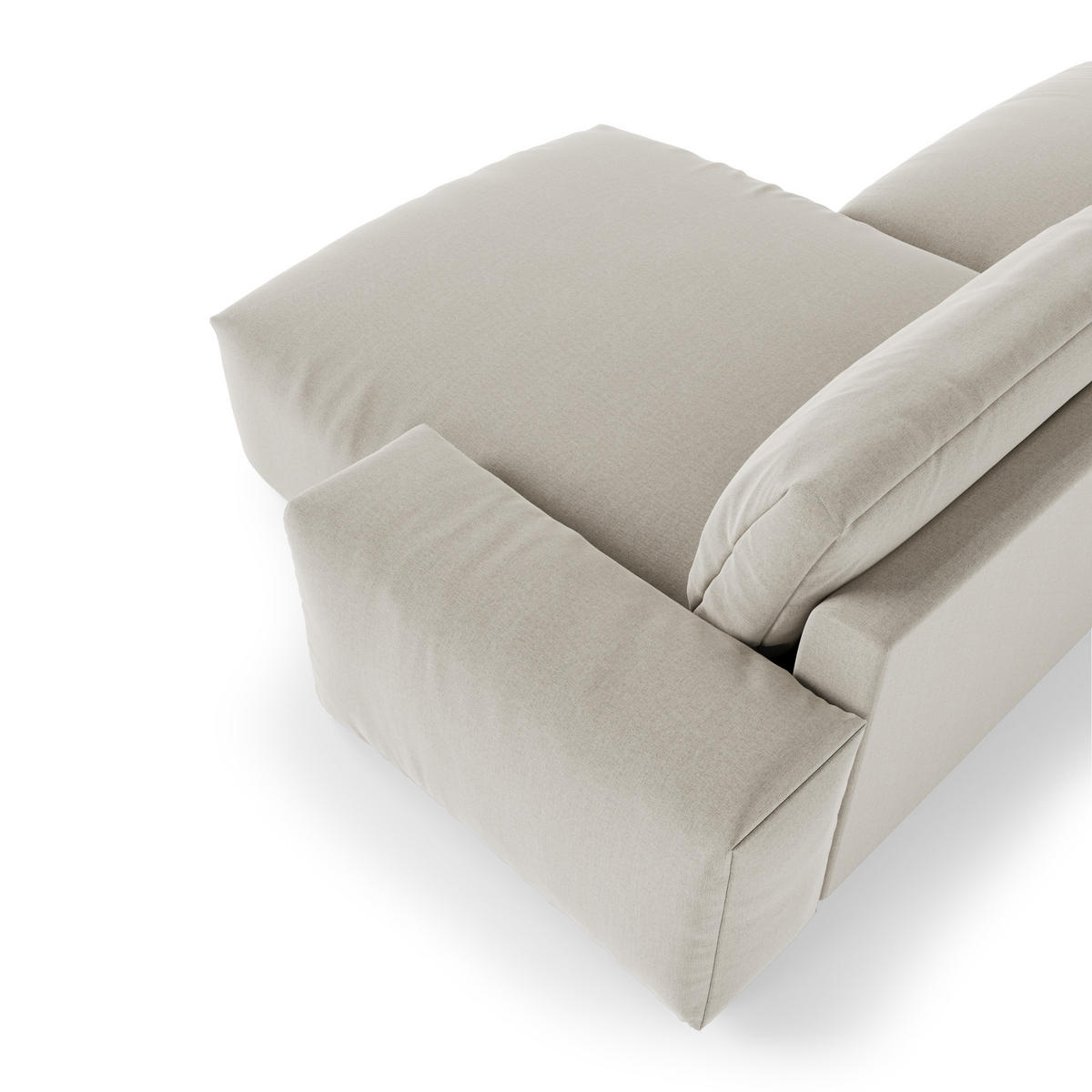 ECKSOFA RECHTS Rastergewebe mit weichem Griff Beige 310cm - Beige, Textil (310/174cm) - Sia Home