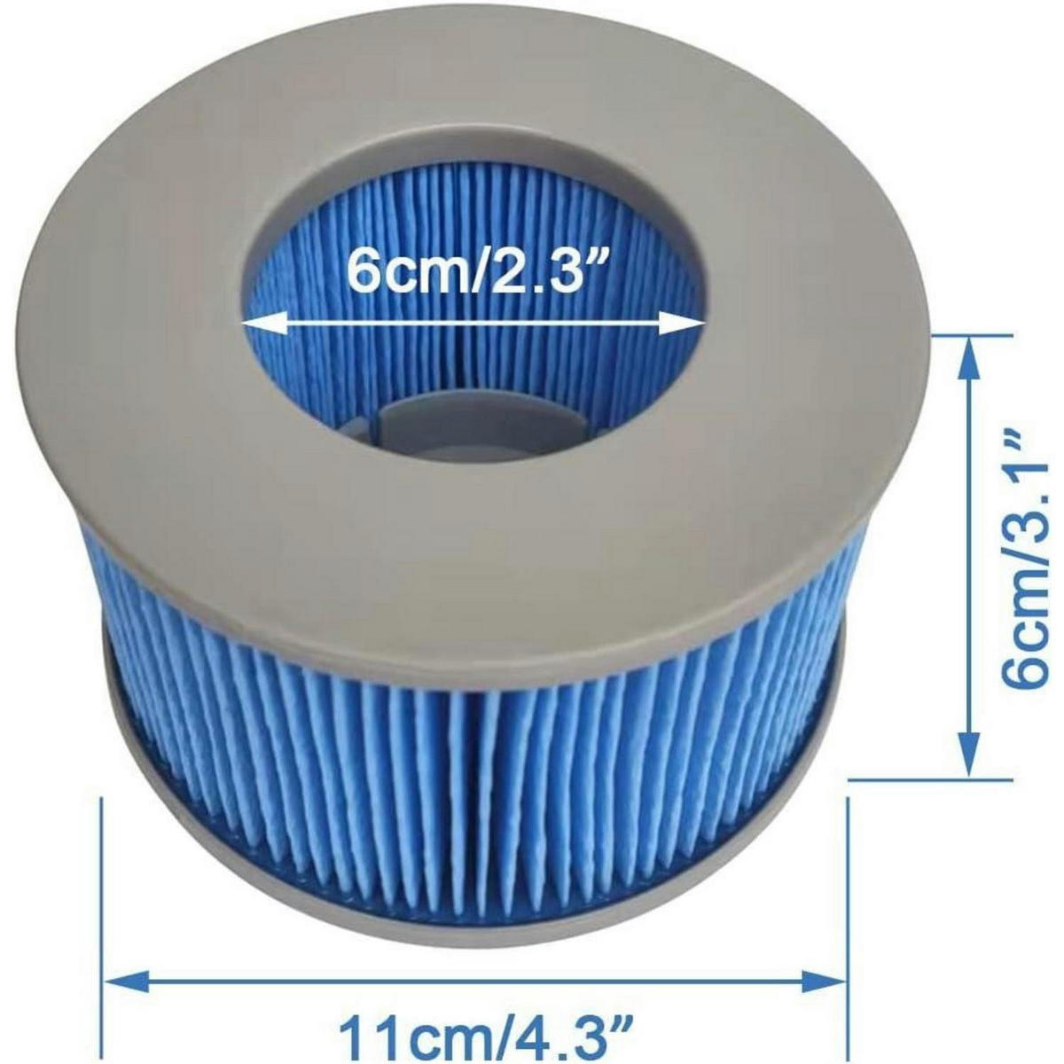 FILTERKARTUSCHE 2-teiliges Set für Whirlpool - Blau, Kunststoff (11/6/11cm)