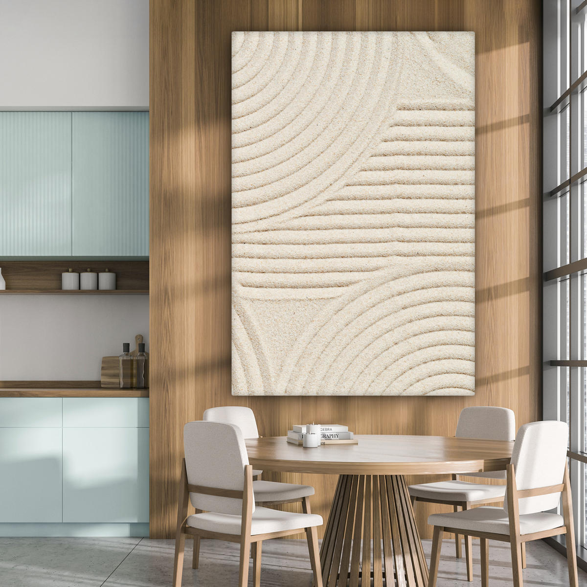 LEINWANDBILD Muster - Abstrakt - Weiß Deko Groß 90x140 cm - Beige, Textil (90/140cm) - MuchoWow