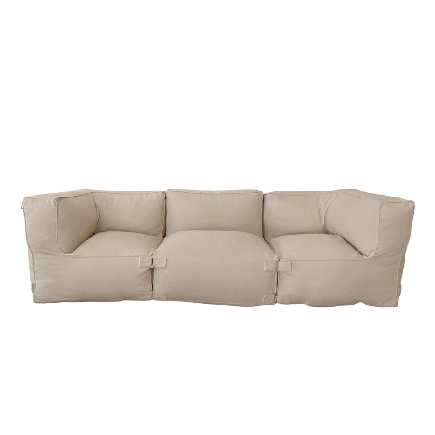 GARTENSOFA Praiano Beige 3-Sitzer Modular aus Wasserabweisendem Stoff - Beige, Kunststoff (85/65/85cm) - Concept Usine