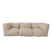 GARTENSOFA Praiano Beige 3-Sitzer Modular aus Wasserabweisendem Stoff - Beige, Kunststoff (85/65/85cm) - Concept Usine