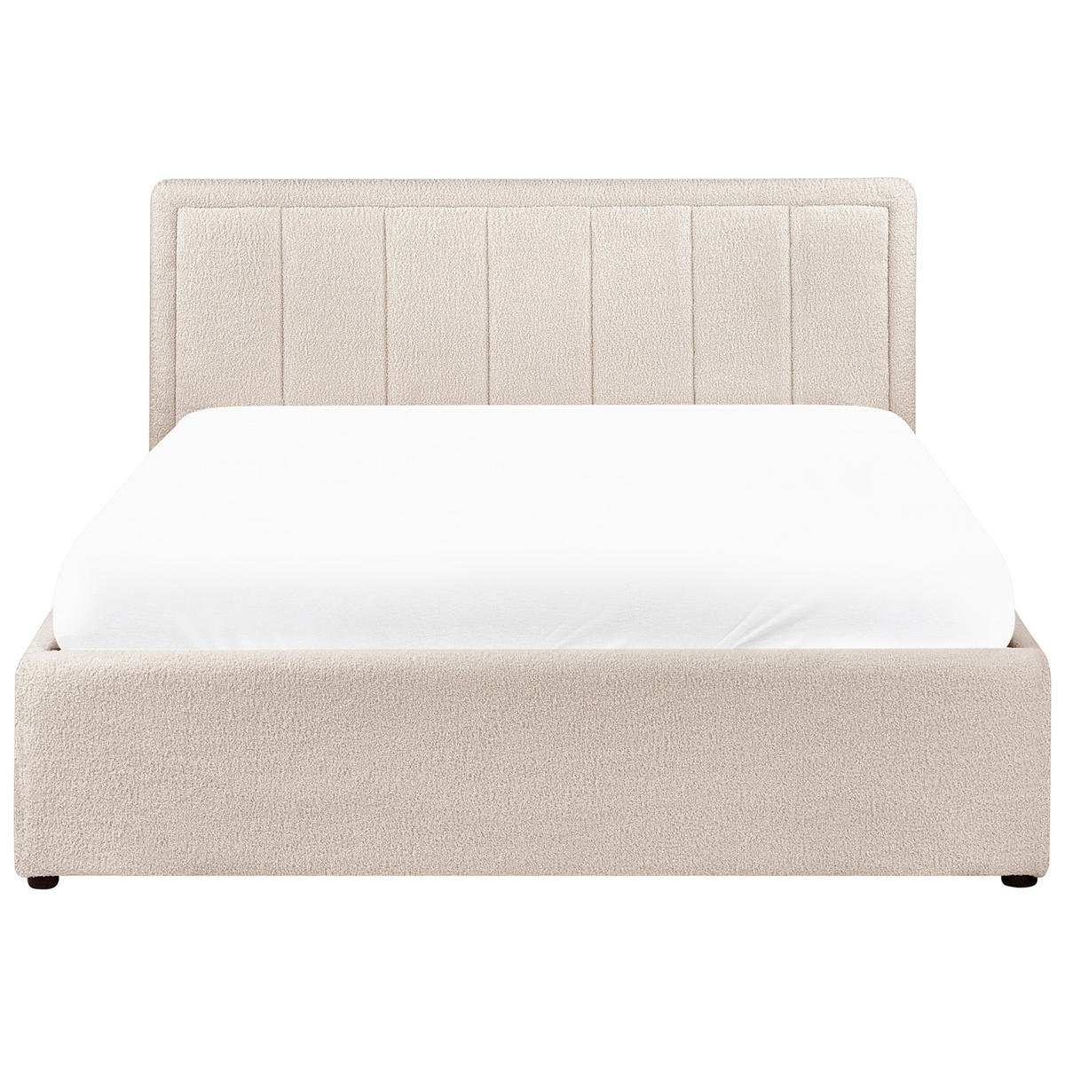 BETT mit Stauraum 140/200 cm Bouclé Beige Montlaur - Beige, Textil (140/200cm) - Beliani