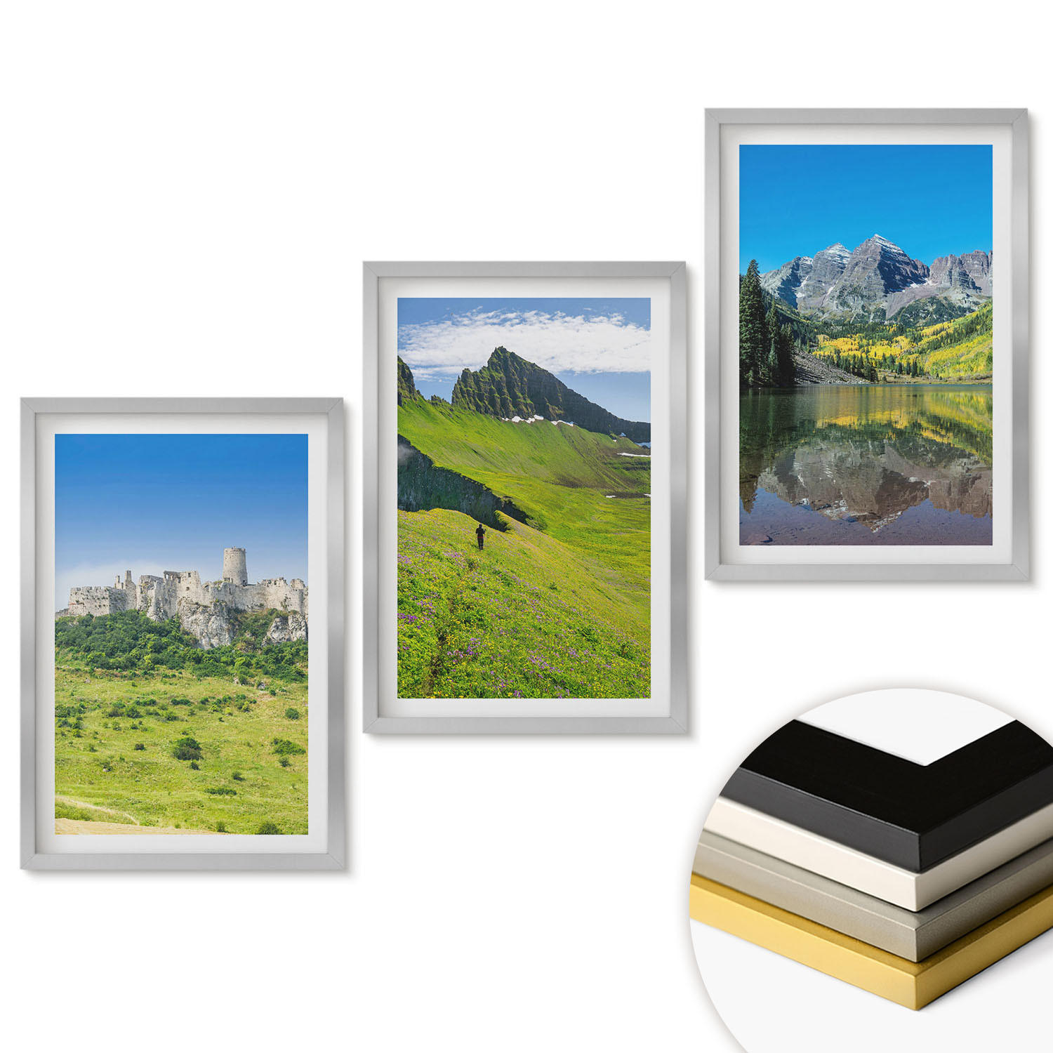 ArtPrintCave Wandbilder Silber 40x60 cm