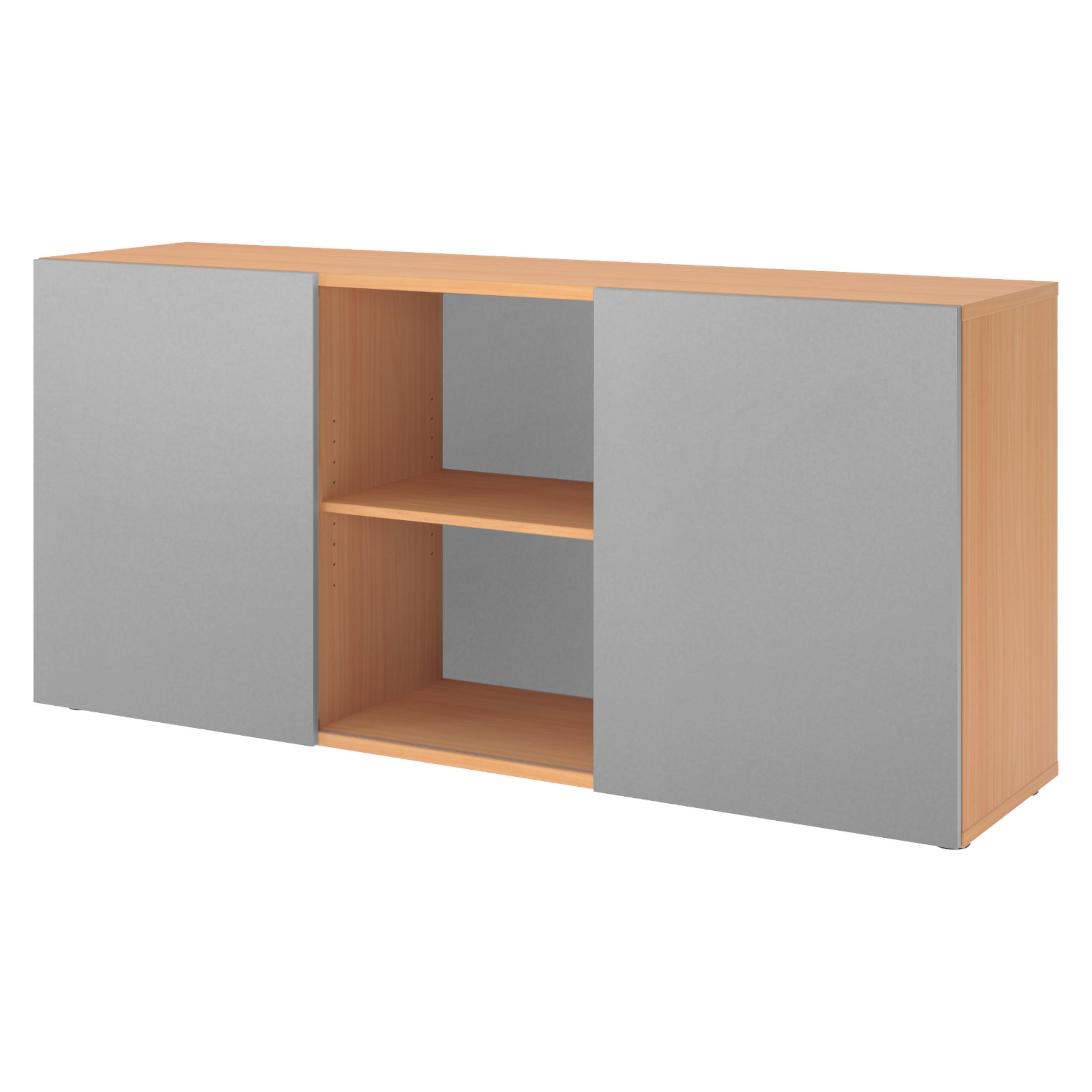 bümö Sideboard Buche, Silber 160x74.8x42 cm