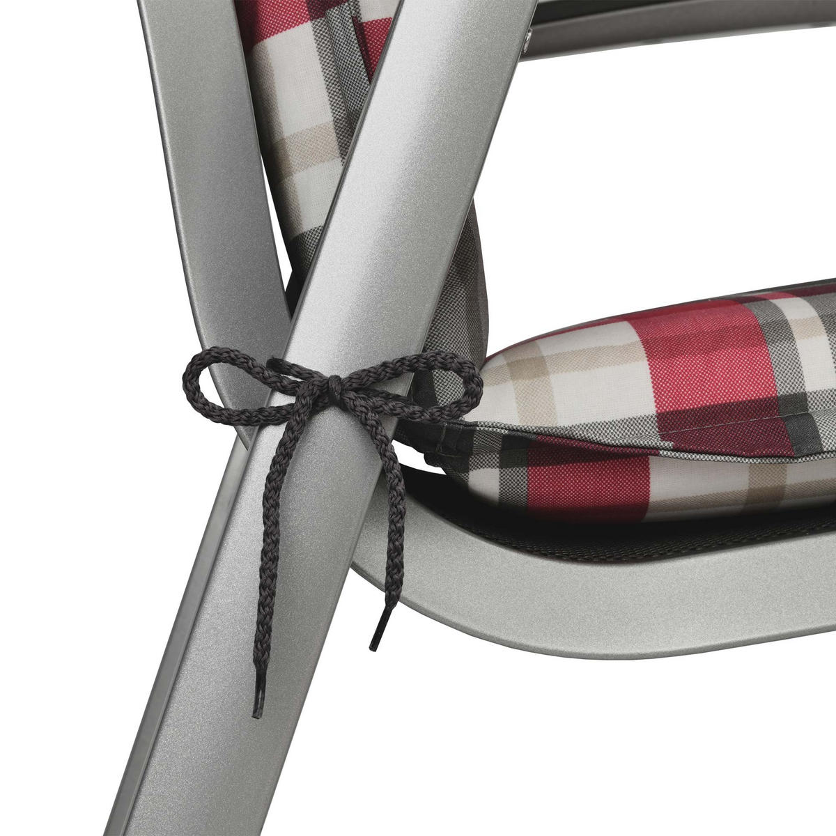 NIEDERLEHNERAUFLAGE Sunny BK 100/50/6cm Bordeaux-Kariert 6tlg - Bordeaux, Textil (50/6/100cm) - Beautissu 