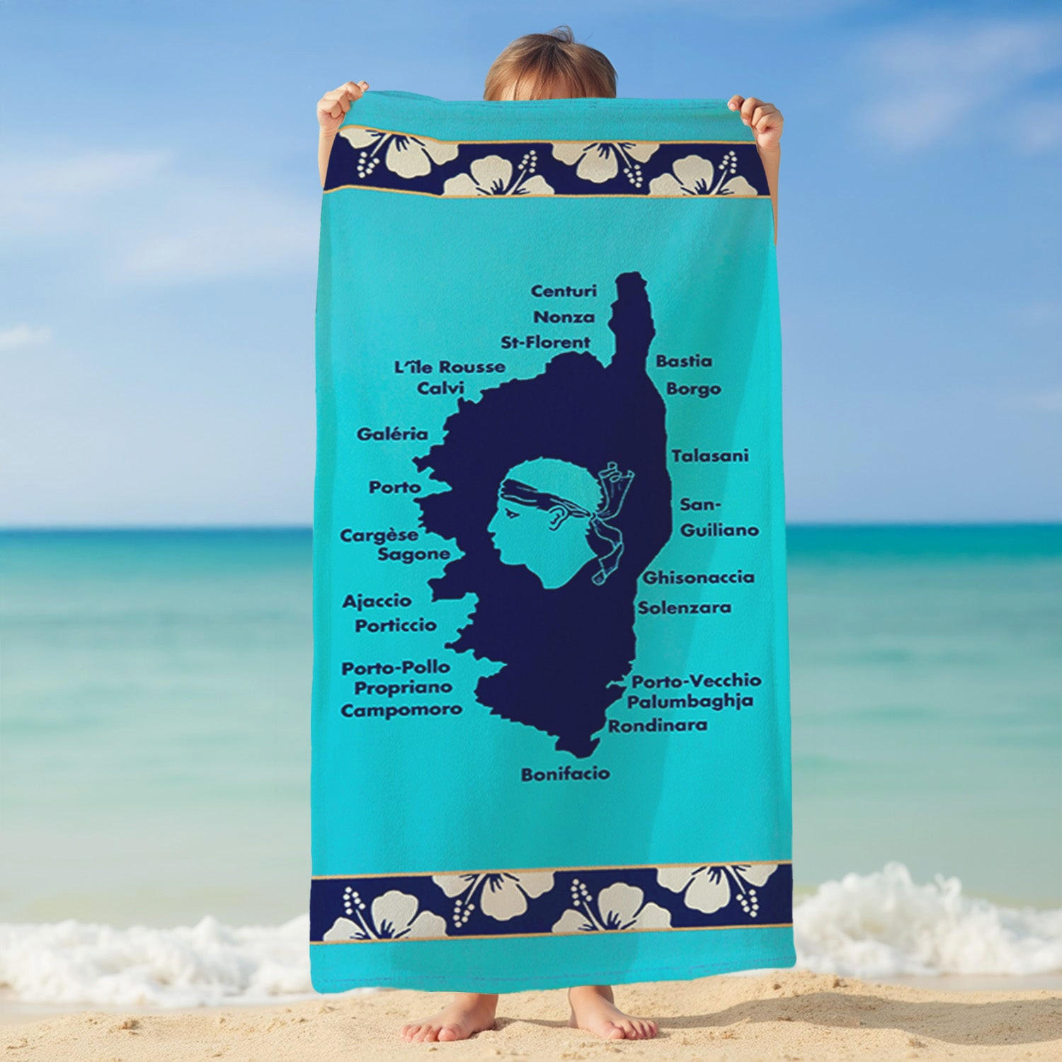 STRANDTUCH Kinder Mikrofaser Blau 70x140 250g/m² - Lavezzi - Blau, Textil (140/70cm) - LE COMPTOIR DE LA PLAGE