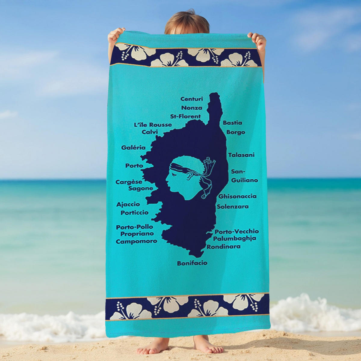 STRANDTUCH Kinder Mikrofaser Blau 70x140 250g/m² - Lavezzi - Blau, Textil (140/70cm) - LE COMPTOIR DE LA PLAGE