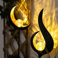 LED WEGELEUCHTE Glas Bronze Flammen Mond Design 2er Set - Bronzefarben, Glas (16.7/6/90cm) - Globo Lighting