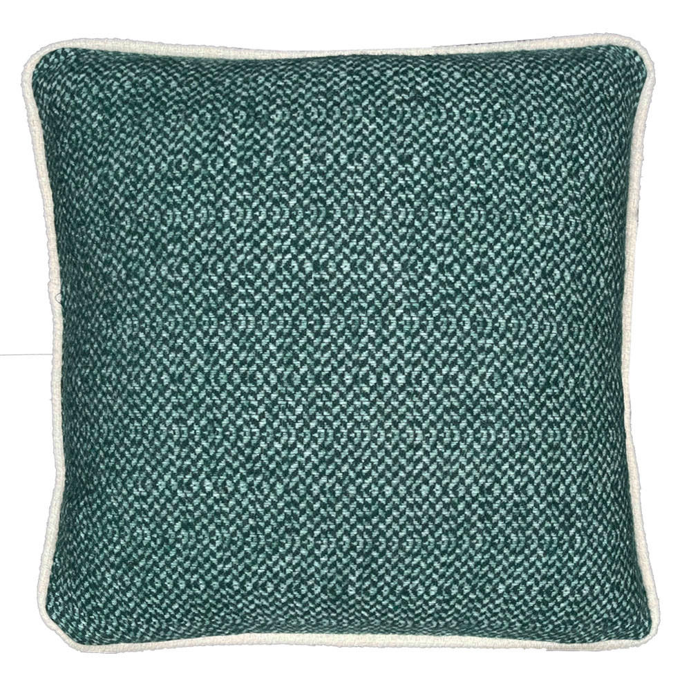WOLLKISSEN recycelte Wolle Struktur Kieferngrün 50x50 - Grün, Textil (50/50/12cm) - Malagoon