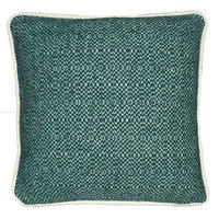 WOLLKISSEN recycelte Wolle Struktur Kieferngrün 50x50 - Grün, Textil (50/50/12cm) - Malagoon