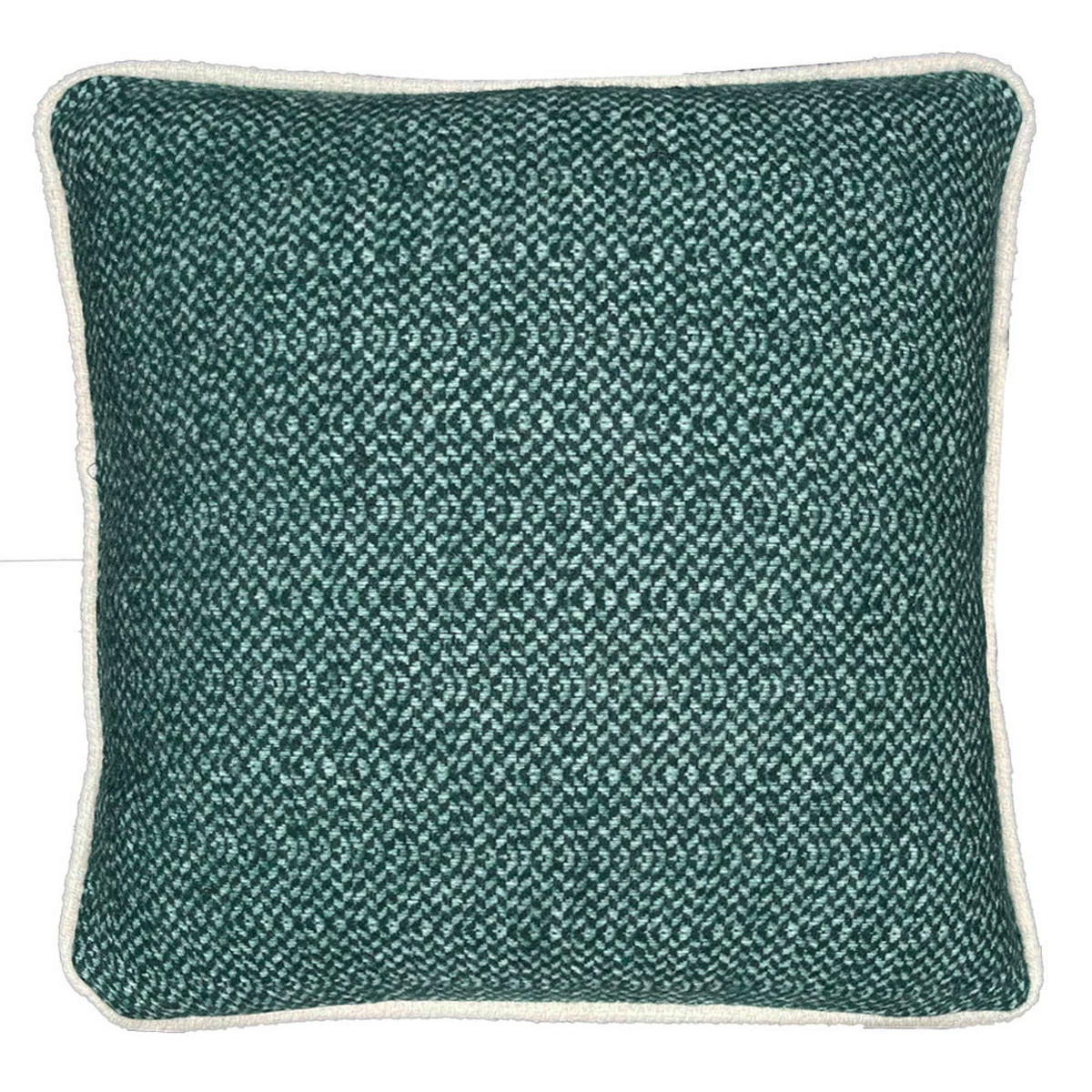 WOLLKISSEN recycelte Wolle Struktur Kieferngrün 50x50 - Grün, Textil (50/50/12cm) - Malagoon