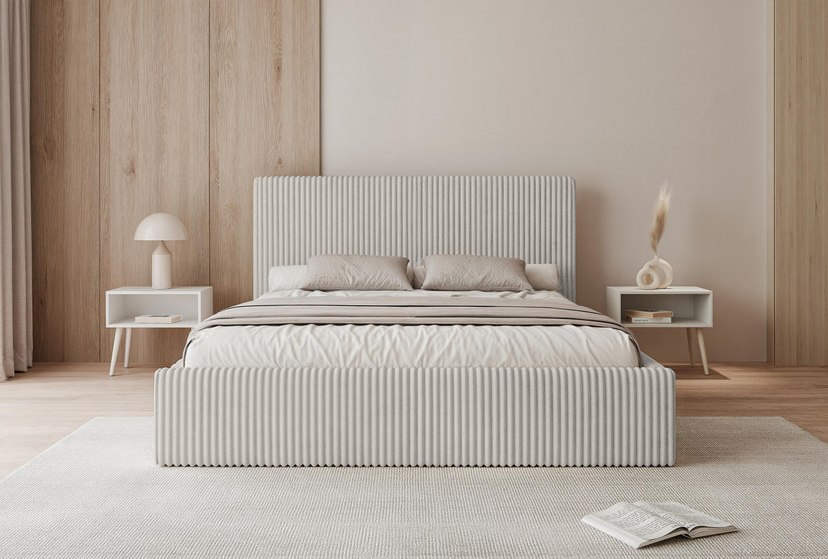 POLSTERBETT Fiugii 140x200 cm, Hellgrau - Hellgrau, Textil (140/200cm) - Fedve