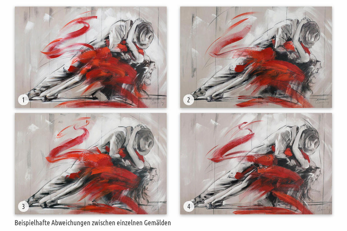 ACRYLBILD HANDGEMALT 90/60 cm - Rot, Holz/Textil (90/60cm) - KUNSTLOFT
