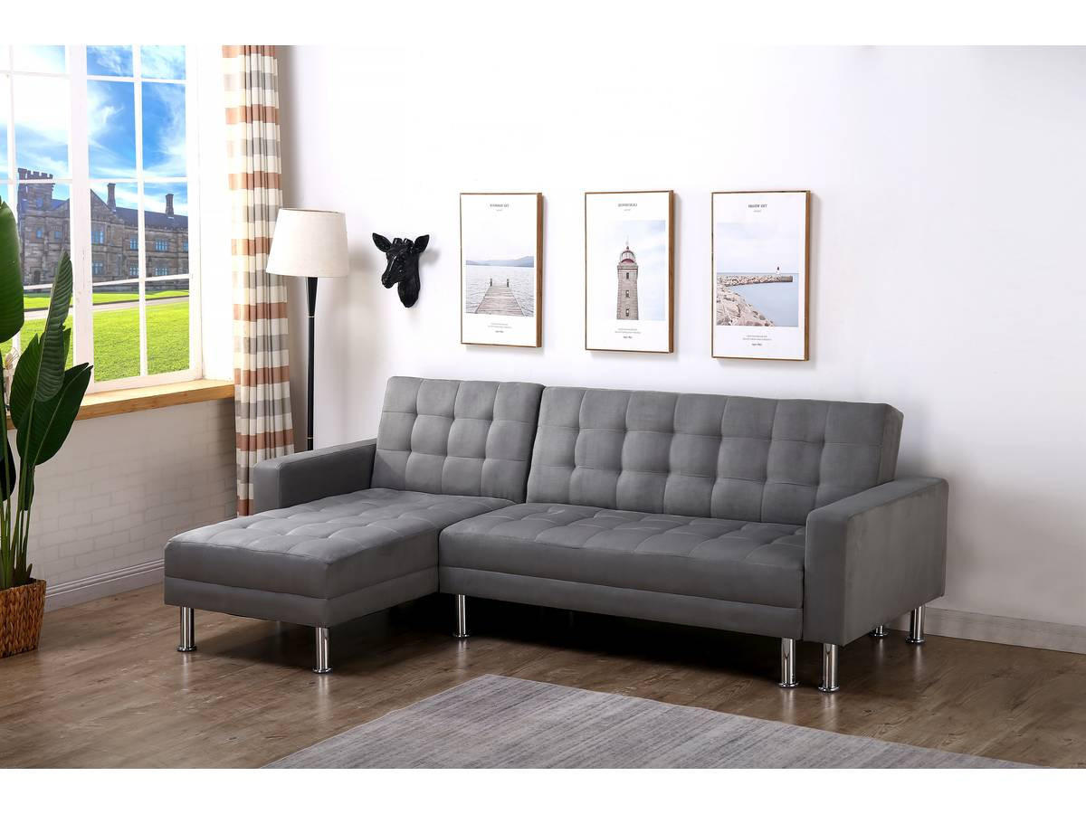 ECKSCHLAFSOFA Theo Grau - Grau, Textil (260/144cm) - Habitat Garten