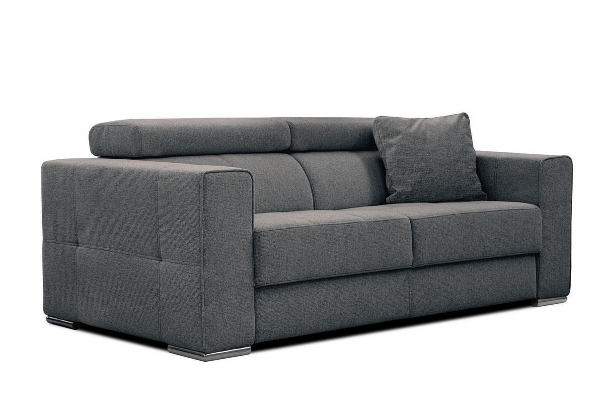 SOFA QUARTZ 3-Sitzer, dunkelgrau - Dunkelgrau, Holzwerkstoff/Textil (202/80/102cm) - Courtois Laville