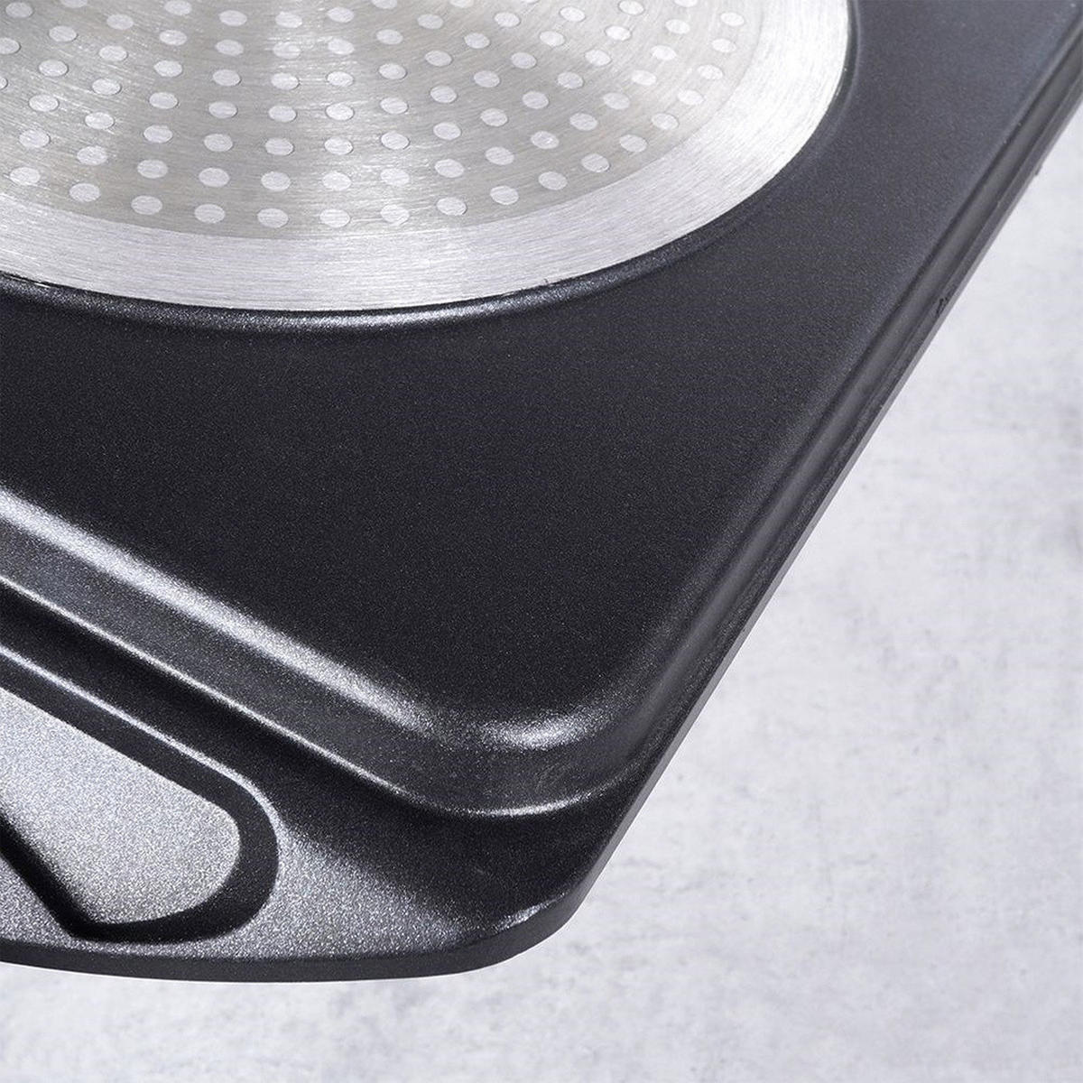 GRILLPLATTE Grande schwarz - Schwarz, Metall (34/26.5/5.5cm) - Orion 