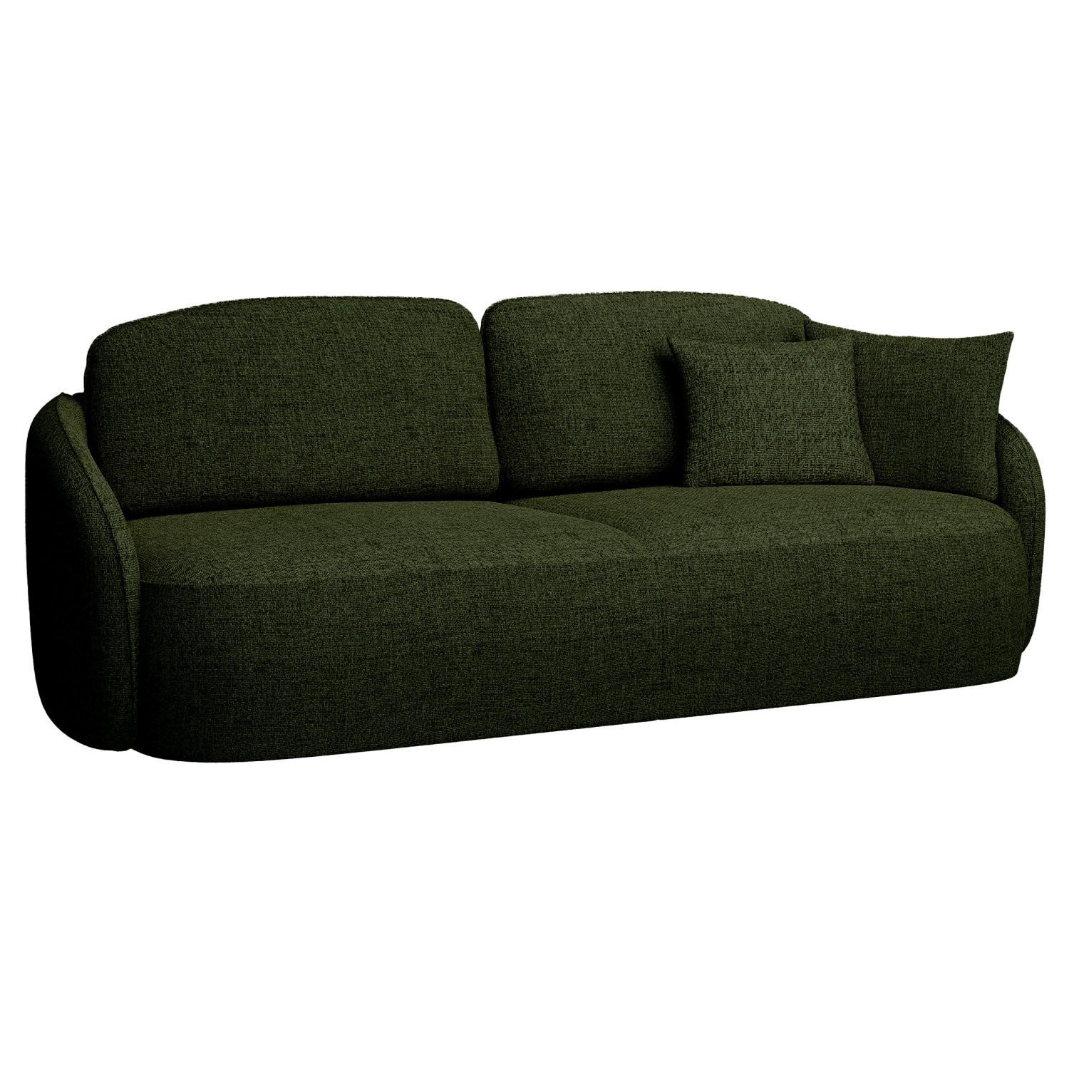 3-SITZER-SOFA Savoy Olivgrün mit Schlaffunktion - Schwarz/Olivgrün, Kunststoff/Textil (254/96/105cm) - Selsey
