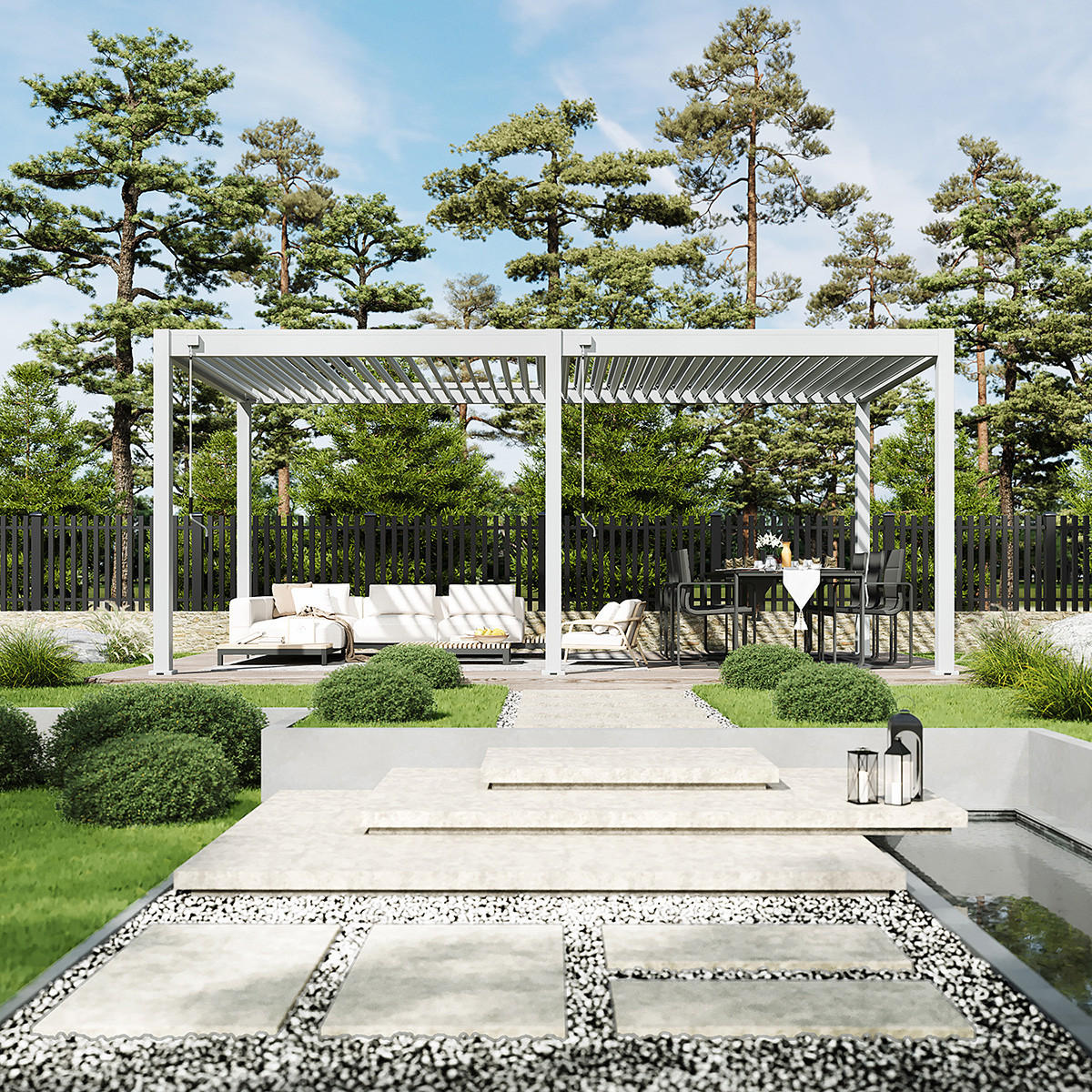 PERGOLA Classic Aluminium freistehend 3 x 6 M weiß - Weiß, Metall (300/255/600cm) - WEIDE