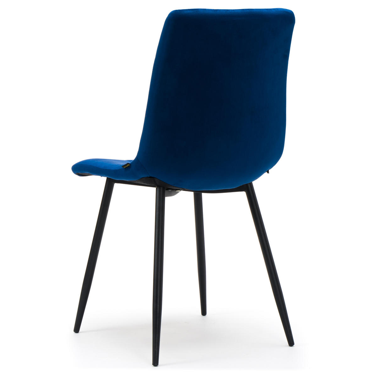 STUHL PARMA gepolsterter mit Steppung - dunkelblau - Samt Velour - Schwarz/Dunkelblau, Textil/Metall (44/89/45cm) - NEW HOME