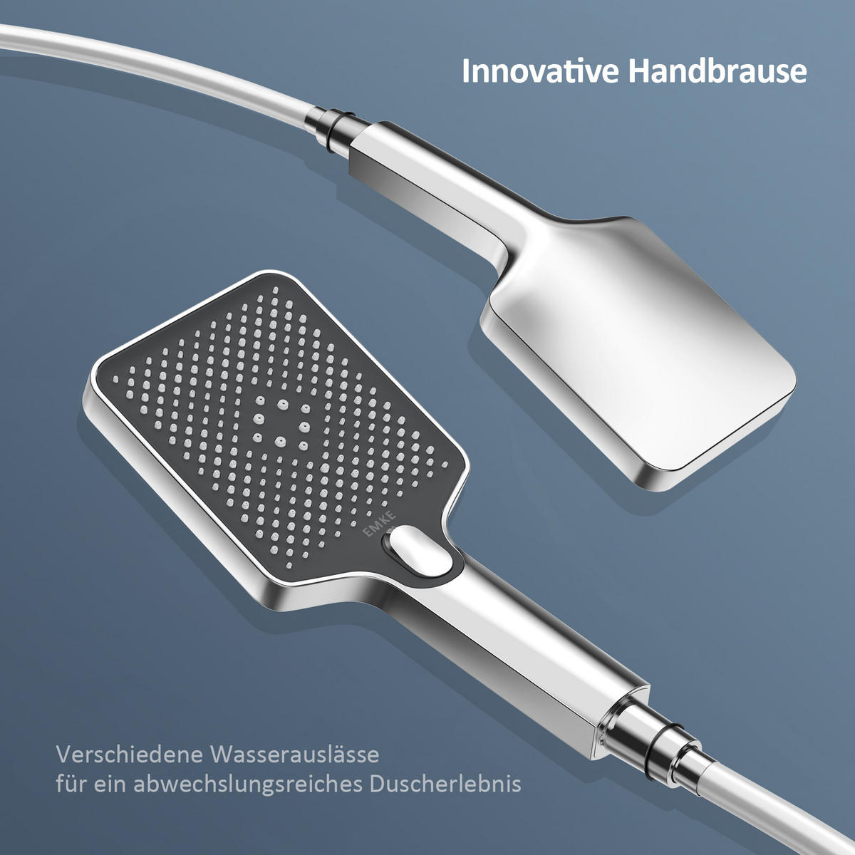 ÜBERKOPFBRAUSESET mit Drei Wasserauslassmethoden Thermostat mit Ablage Chrom - Chromfarben, Metall (44.5/127/45cm) - EMKE