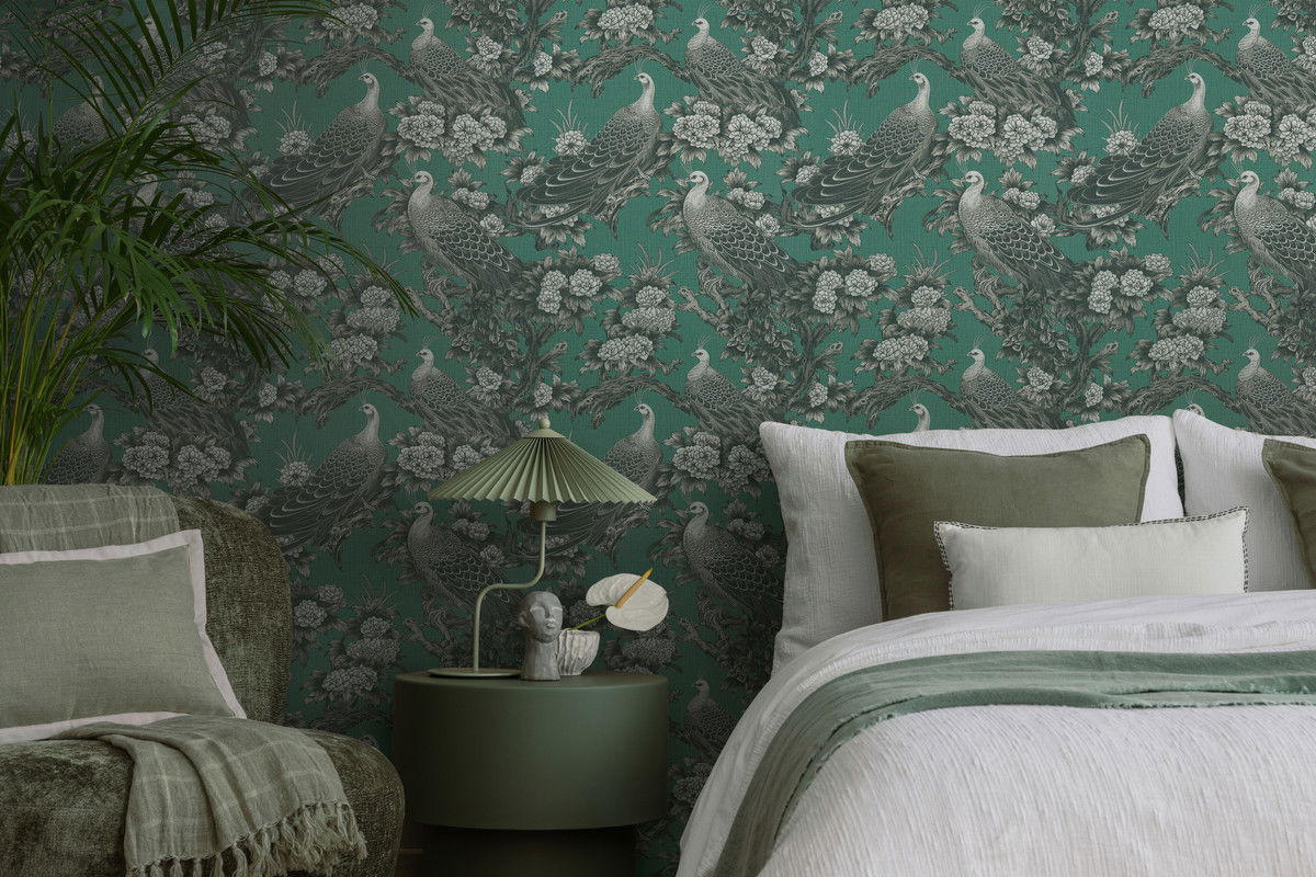 VLIESTAPETE Grün 53/1005 cm - Grün, Textil (53/1cm) - KUNSTLOFT