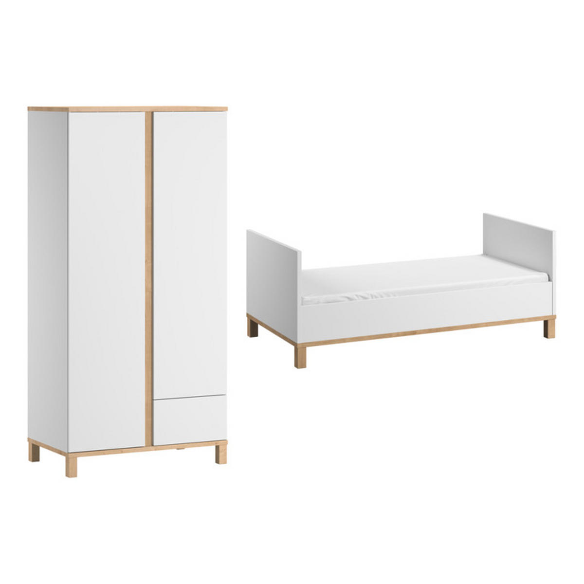 BABYZIMMER 2-teilig weiß - Weiß, Holzwerkstoff (144.5/98.5/75cm) - Petits-meubles