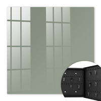 SCHLÜSSELBOX Schwarz 30x30 cm- Türöffnung nach rechts - Salbei - Grün, Metall (30/30/5cm) - TULUP
