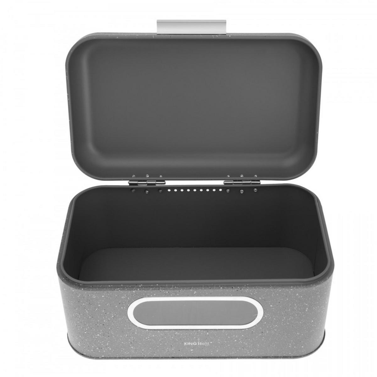 BROTKASTEN Grau 30/19.5/15.8 cm KH1080 - Grau, Metall (19.5/15.8/30cm) - Kinghoff 