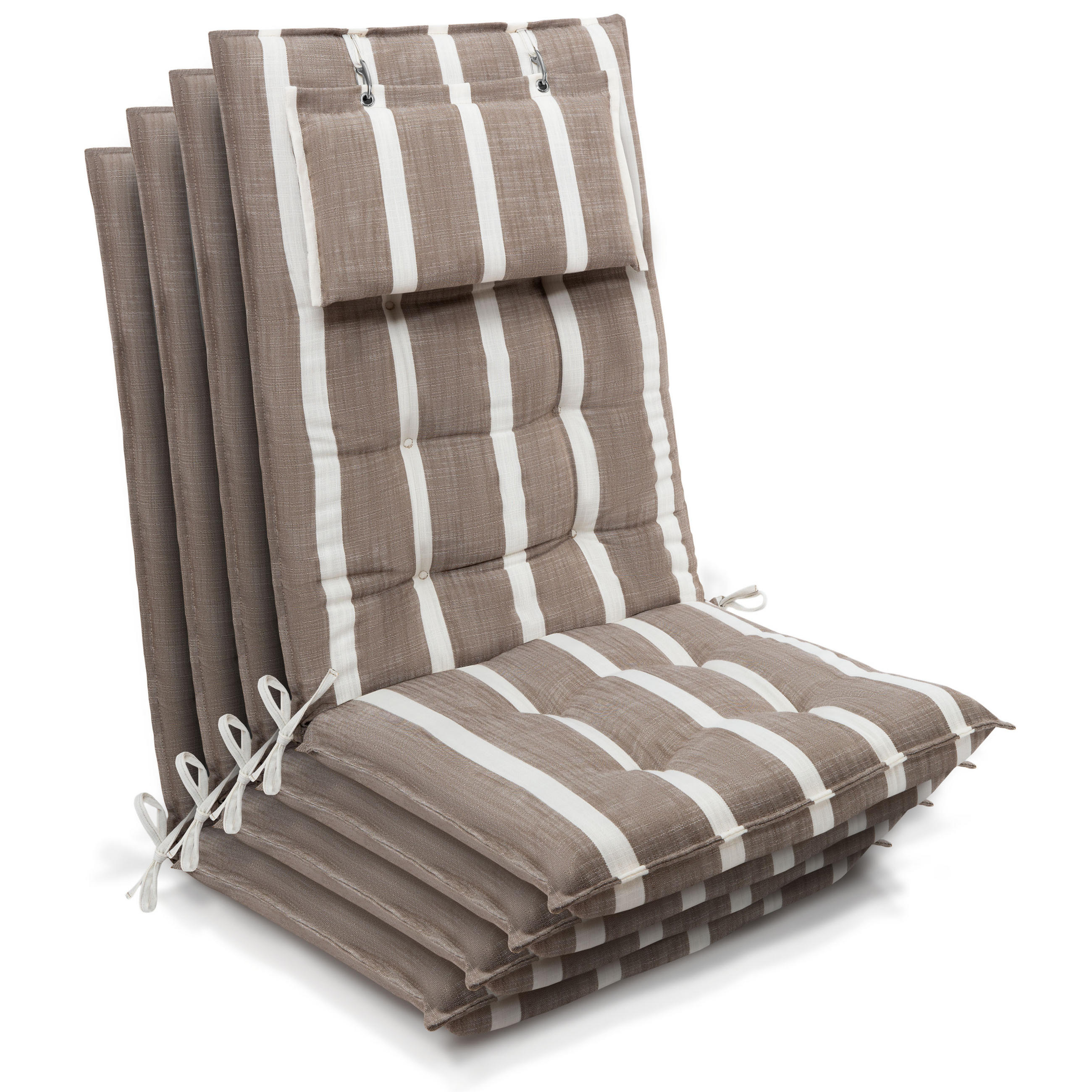 HOCHLEHNER Sun-HL 119x50x8cm Beige-Weiß-Gestreift (4tlg) - Beige, Textil (50/120cm) - Beautissu 