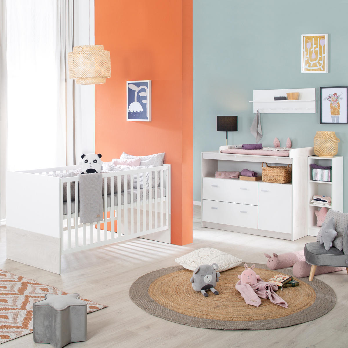 BABYZIMMER-SET Julia, 2-teilig - Multicolor, Holzwerkstoff (78/80/142cm) - Roba