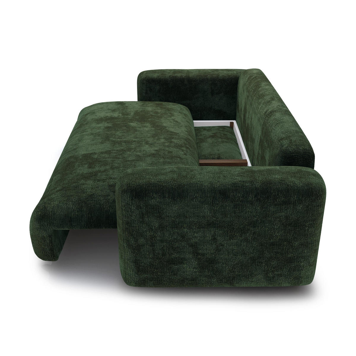 SCHLAFSOFA mit Stauraum LIOR Gemusterter Samt Tannengrün 260cm - Waldgrün/Dunkelgrün, Textil (260/83/100cm) - Premium Interiors