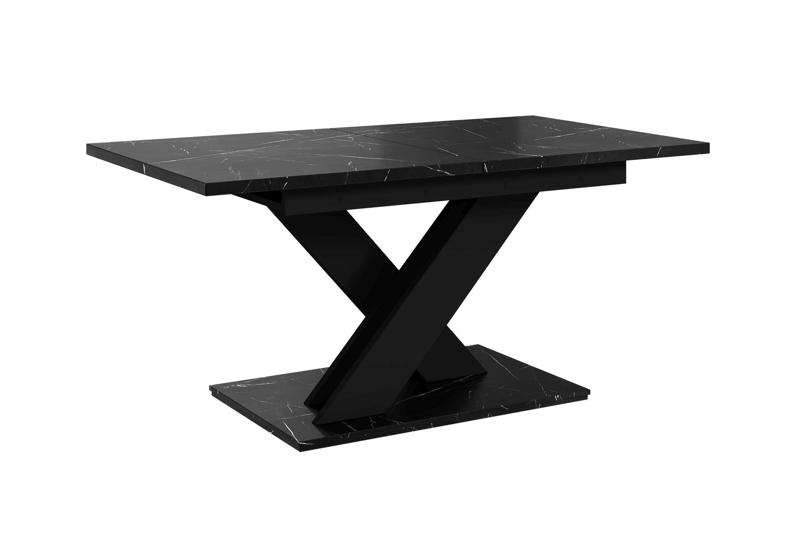 ESSTISCH Royal Schwarz Marmoptik Ausziehbar 140 - 180 cm - Schwarz, Holzwerkstoff (140/80/75cm) - PROSPERO