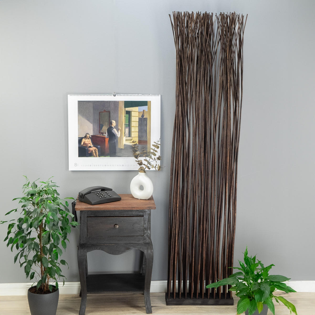 RAUMTEILER Slim 170x40 cm, Weidenholz-Zweige braun - Braun, Naturmaterialien (40/170/12cm) - DESIGN DELIGHTS