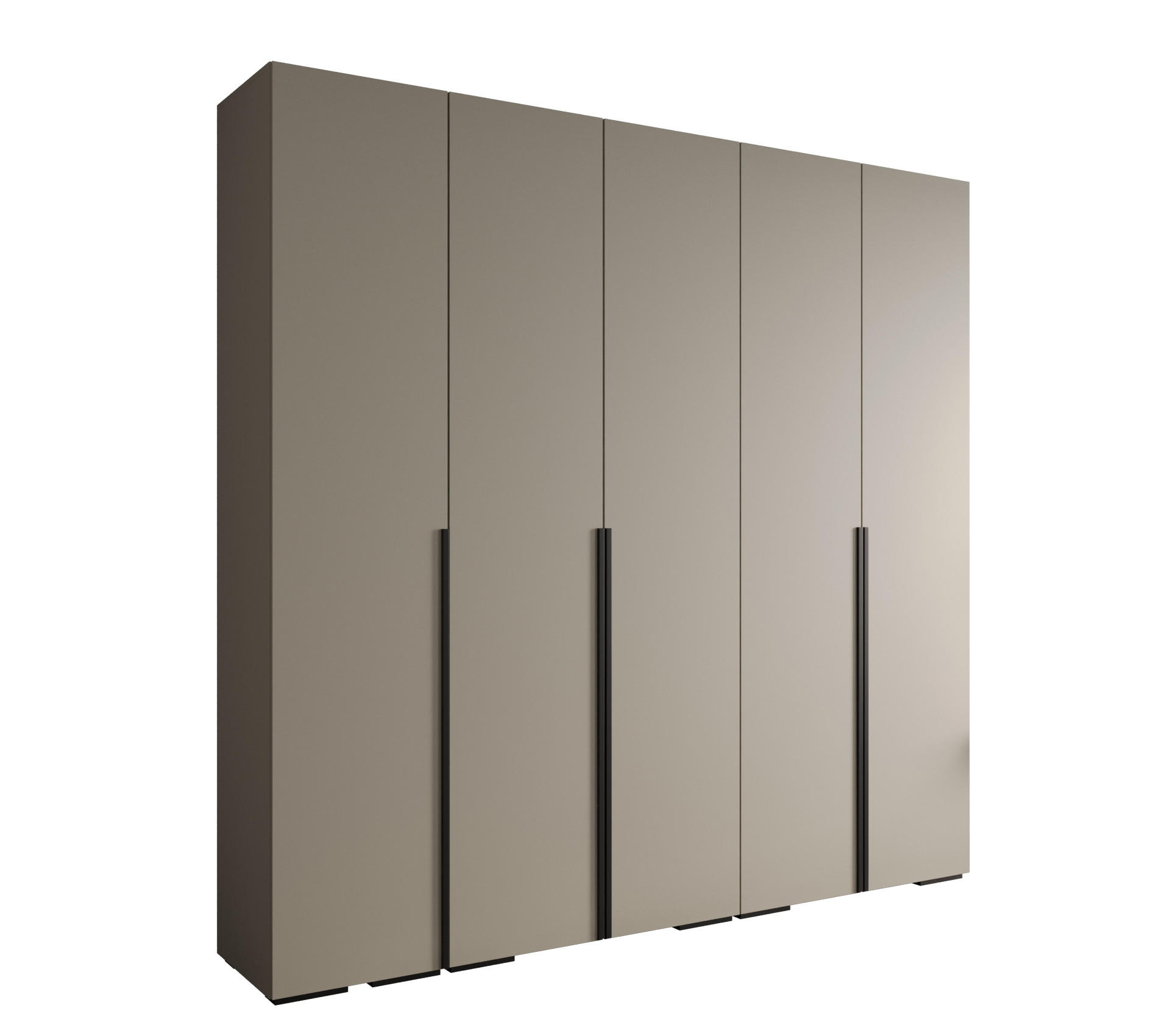 DREHTÜRENSCHRANK 236.7/250/47 5-türig - Kaschmir/Schwarz, Holz/Metall (250/236.7/47cm) - MÖBEL KRYSPOL