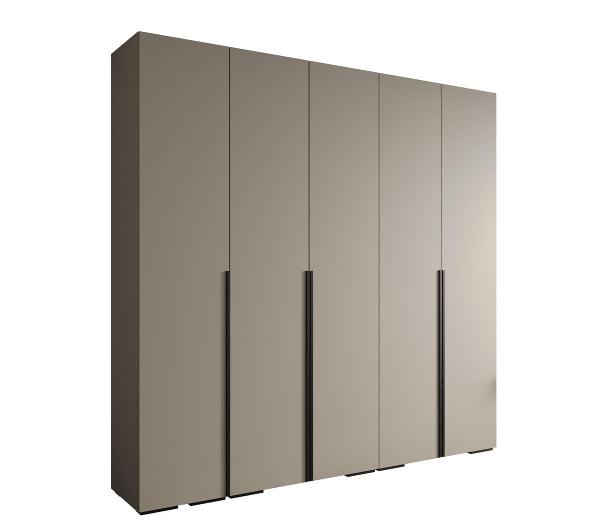 DREHTÜRENSCHRANK 236.7/250/47 5-türig - Kaschmir/Schwarz, Holz/Metall (250/236.7/47cm) - MÖBEL KRYSPOL