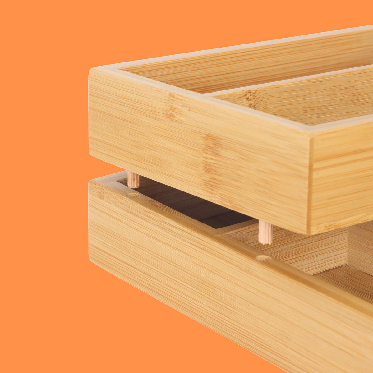 BESTECKEINSATZ - Hellbraun, Holz/Holzwerkstoff (21/7/30cm) - Relaxdays