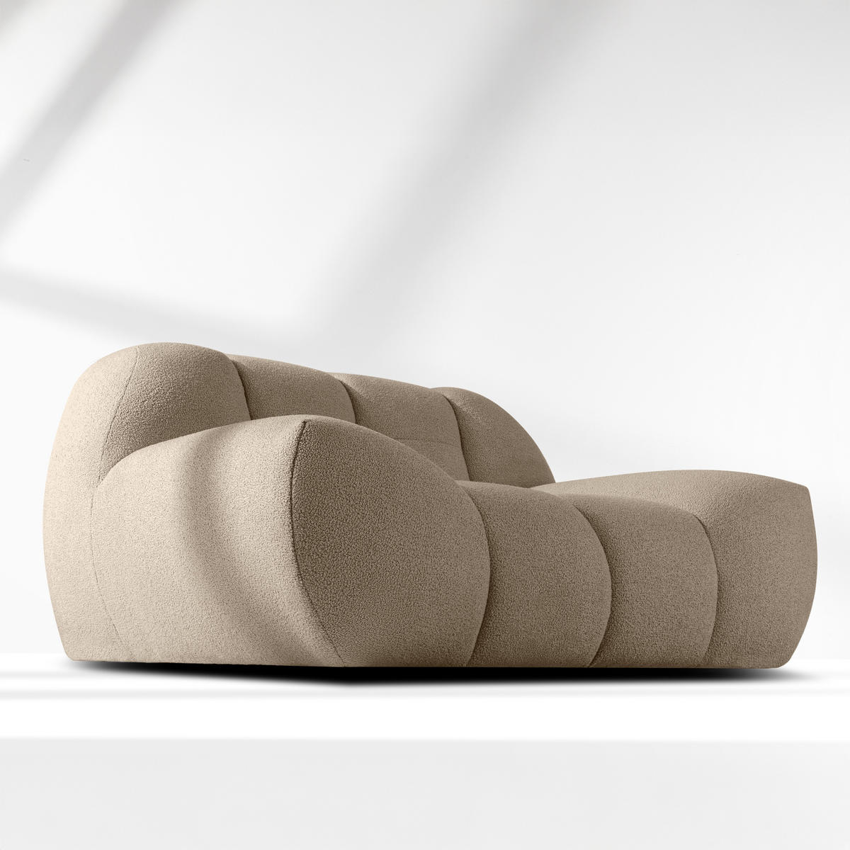 SESSEL VENA Bouclé, Beige - Beige, Holz/Textil (135/72/105cm) - KONSIMO®