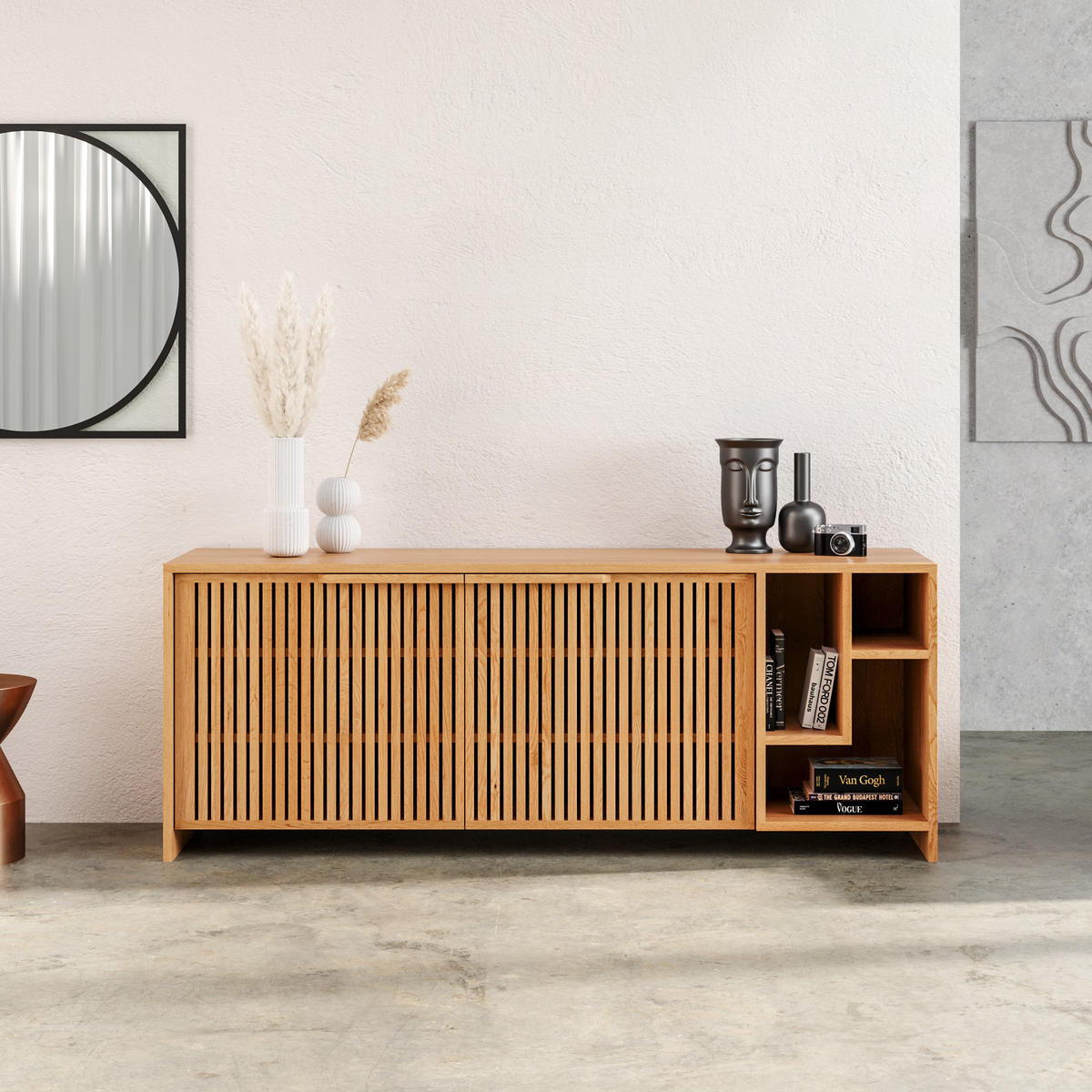 SIDEBOARD Conte aus massivem Eichenholz - Eichefarben/Naturfarben, Holz (180/70/50cm) - Danzz