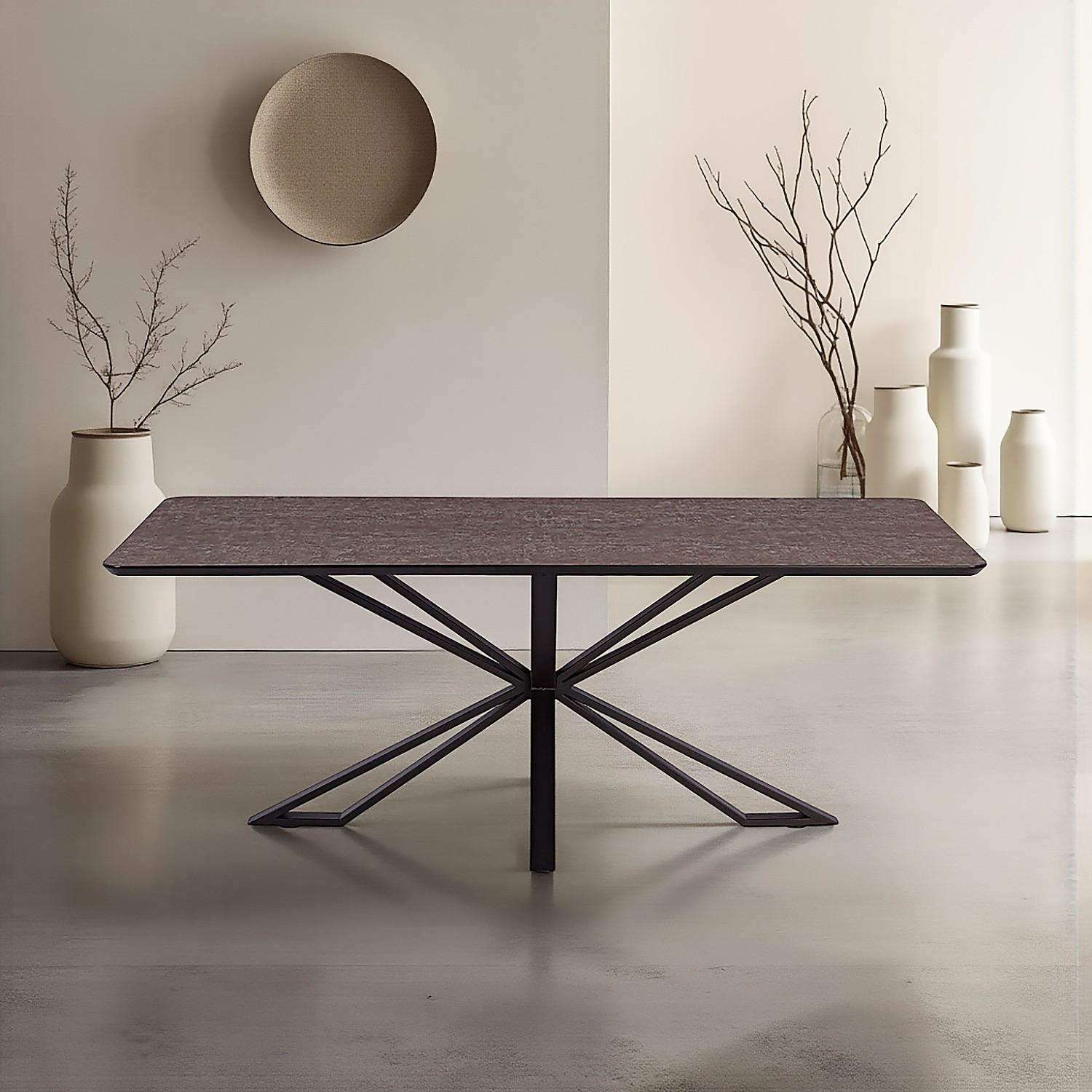 ESSTISCH rechteckig 200/100/76 cm Braun - Schwarz/Braun, Metall (200/100/76cm) - Homestyle4u